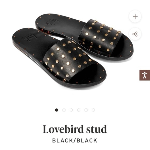 beek Shoes - Beek Lovebird Black Stud Sandals Slides Size 8